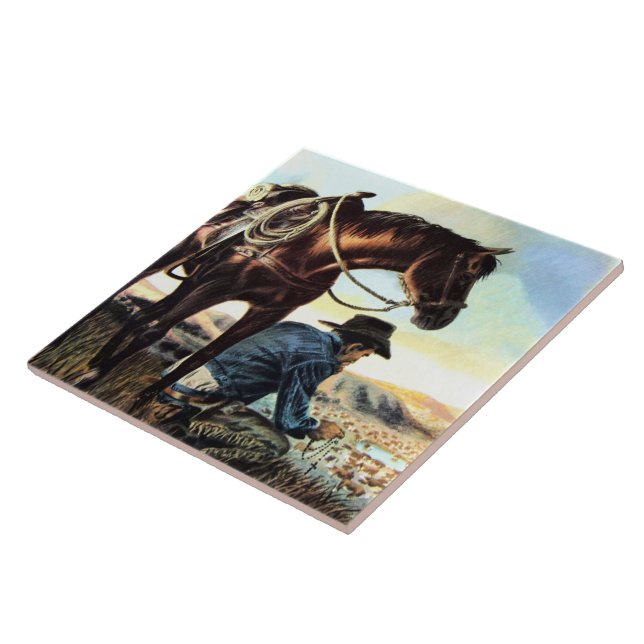 Praying Cowboy Tile (Side)