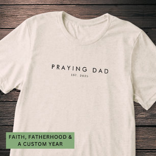 Praying Dad Est. Year Christian Modern Minimal  Tri-Blend Shirt