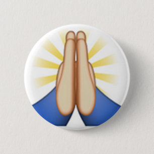 praying emoji 2 inch round button