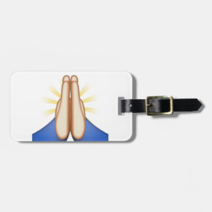 praying emoji luggage tag