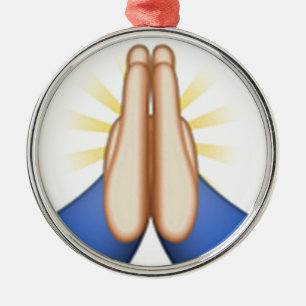 praying emoji metal ornament