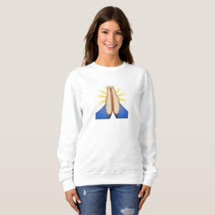 praying emoji womens sweatshirt
