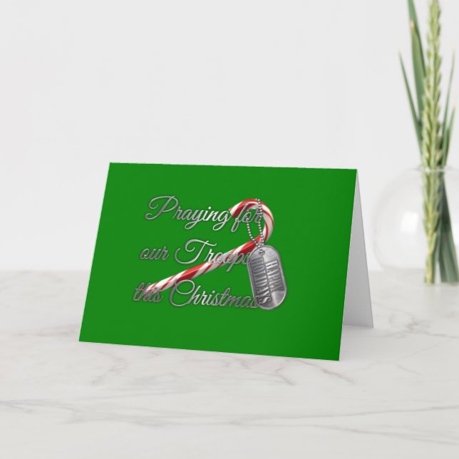 Praying for Our Troops this Christmas Holiday Card (Front)