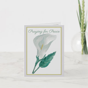 Praying for Peace   White Calla Lily Encouragement Card