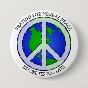 Praying for World Peace Earth Button