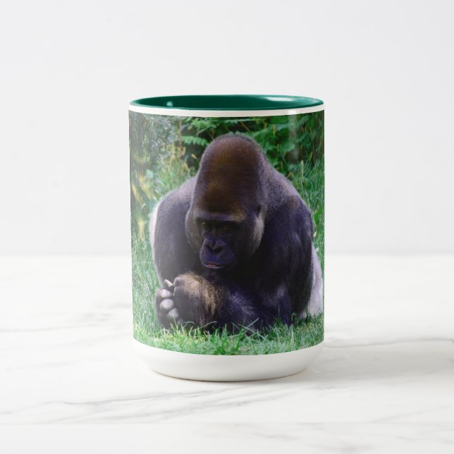 Praying Gorilla Two-Tone Coffee Mug (Center)