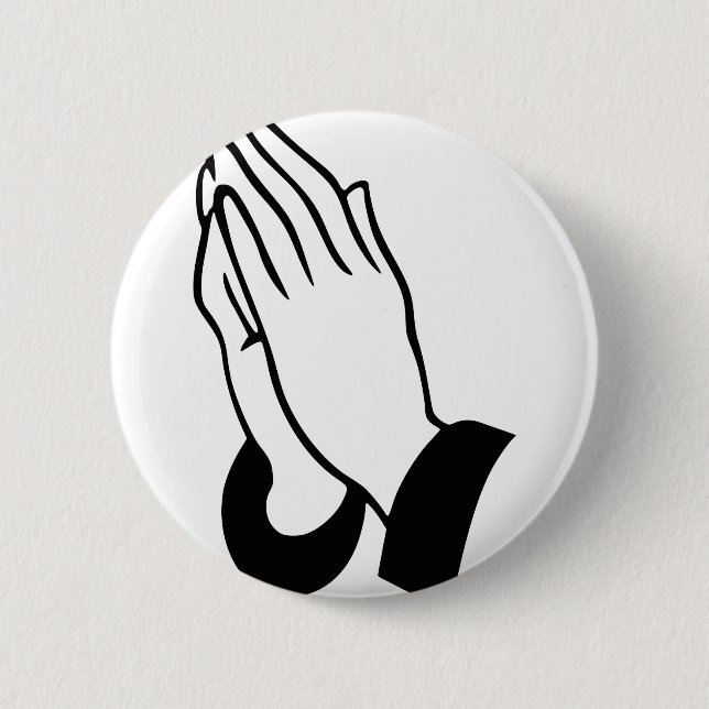 Praying Hands 2 Inch Round Button (Front)
