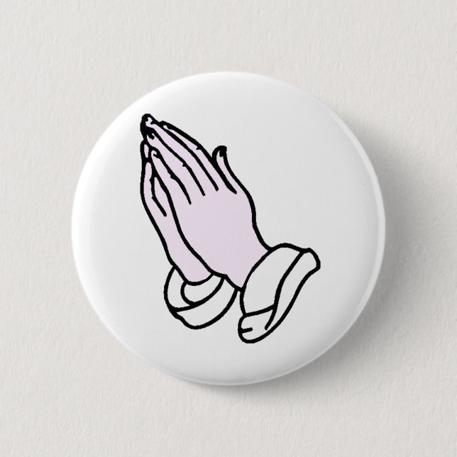 Praying Hands 2 Inch Round Button (Front)