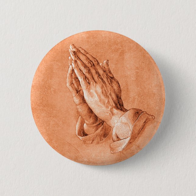 Praying Hands 2 Inch Round Button (Front)