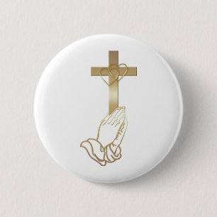 Praying Hands 2 Inch Round Button