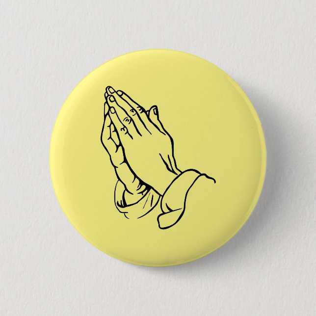 Praying Hands 2 Inch Round Button (Front)