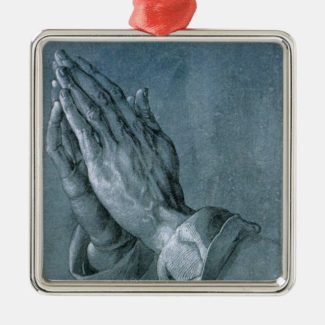 Praying Hands (by Albrecht Dürer) Metal Ornament (Front)