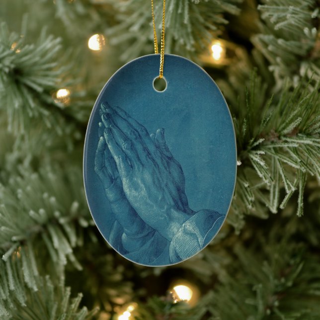 Praying Hands (by Dürer) Ceramic Ornament (Tree)