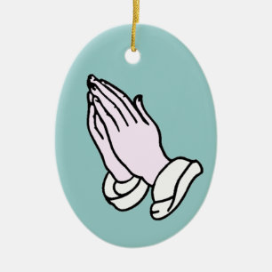 Praying Hands Ceramic Ornament