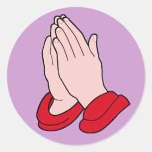 PRAYING HANDS CLASSIC ROUND STICKER
