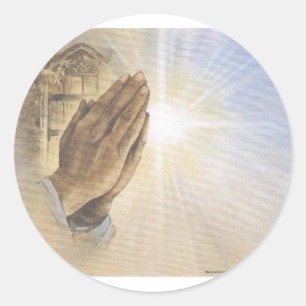 Praying Hands Classic Round Sticker