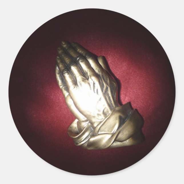 Praying hands classic round sticker (Front)