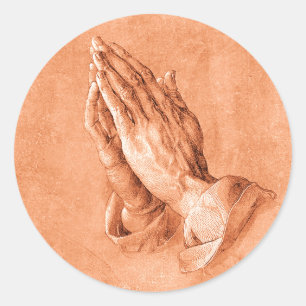 Praying Hands Classic Round Sticker