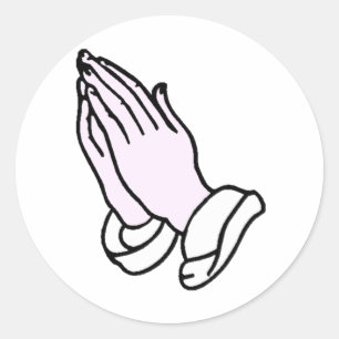 Praying Hands Classic Round Sticker