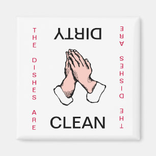 Praying Hands Clean Dirty Dishwasher Magnet