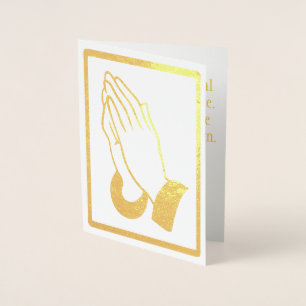 Praying Hands Foil Card