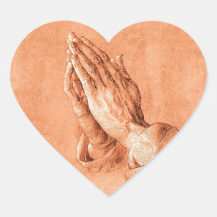 Praying Hands Heart Sticker