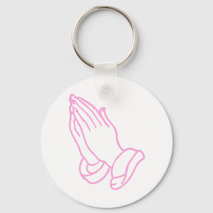 Praying Hands in Baby Pink Keychain