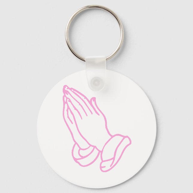 Praying Hands in Baby Pink Keychain (Front)