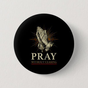Praying Hands Jesus Cross Rosary Faith Devotion Pr 2 Inch Round Button