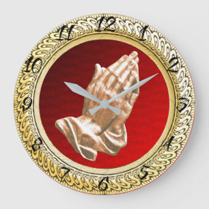 PRAYING HANDS LARGE CLOCK