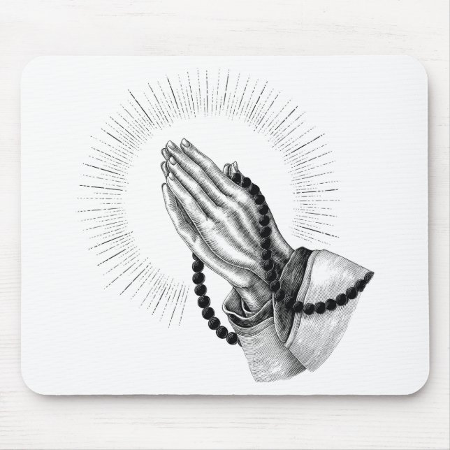 Praying Hands Mouse Pad (Front)