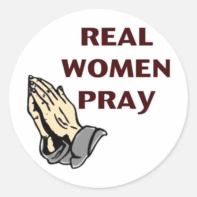 Praying Hands - Real Women Pray Classic Round Sticker (Front)