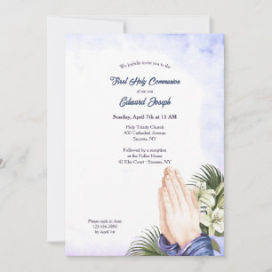 Praying Hands Religious Invitation