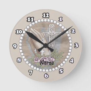Praying Hands Rosary Clock