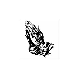 Praying Hands Rubber Stamp