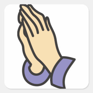 Praying Hands Square Sticker