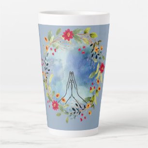 Praying hands watercolor  latte mug