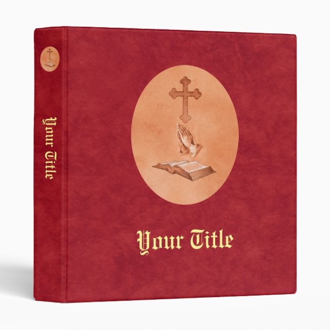 Praying Hands with Cross and Bible Binder (Front/Spine)