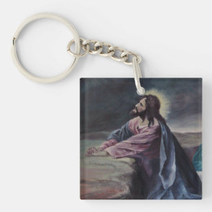 Praying in Gethsemane Keychain