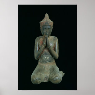 Praying kneeling figure poster