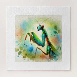 Praying Mantis 031024AREF144 - Watercolor Jigsaw Puzzle