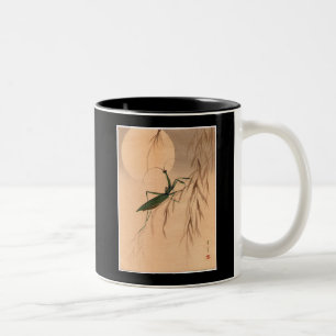 Praying Mantis and the Moon Japanese Art c. 1800s Two-Tone Coffee Mug
