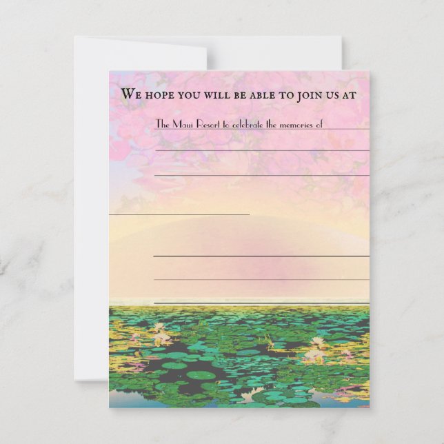 PRAYING MANTIS AT SUNSET RSVP CARD (Back)