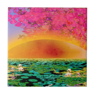 PRAYING MANTIS AT SUNSET TILE