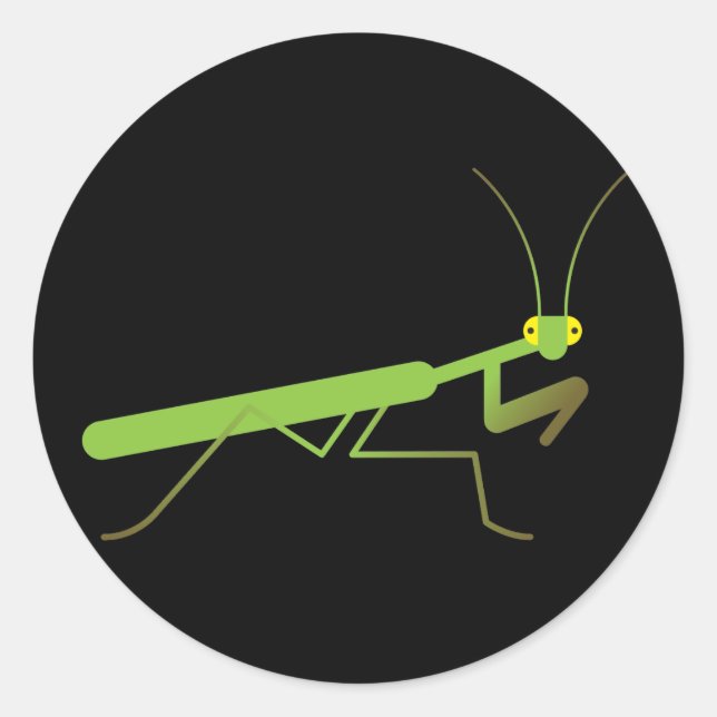 Praying mantis classic round sticker (Front)
