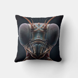Praying Mantis Close up Macro Throw Pillow