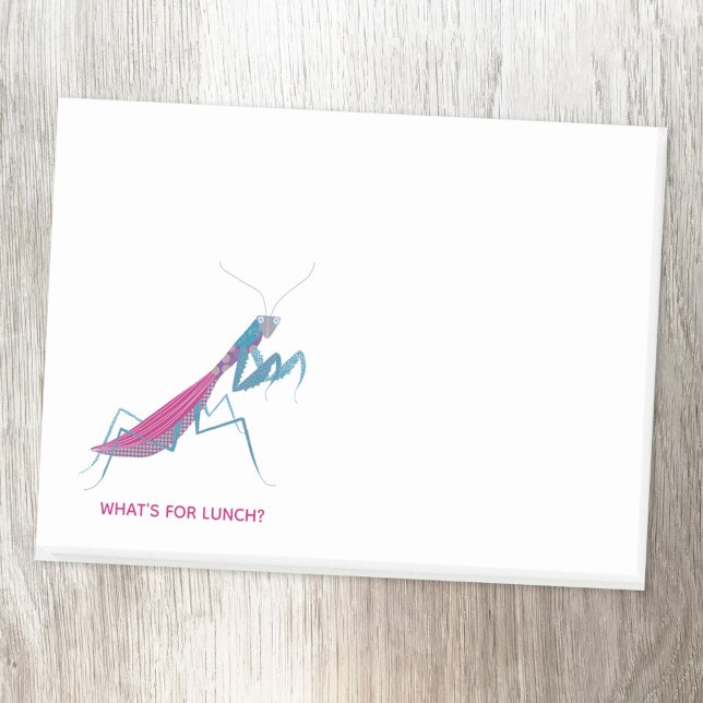 Praying Mantis Custom Text Post-it Notes (Fun Praying Mantis Post-It notes with editable text)