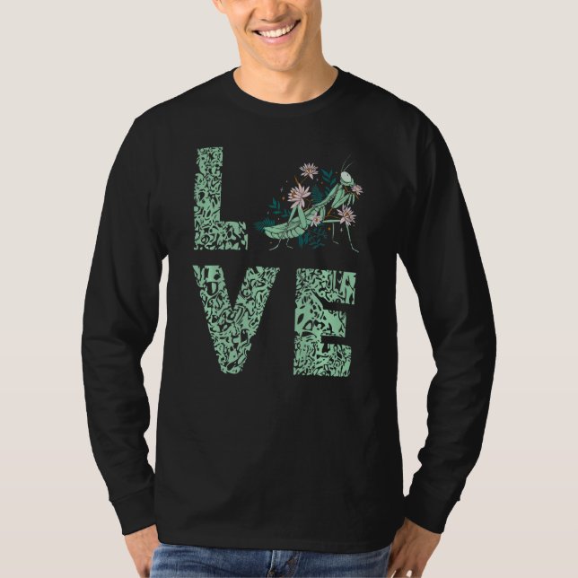 Praying Mantis Green Leopard Love Insect  Bug T-Shirt (Front)