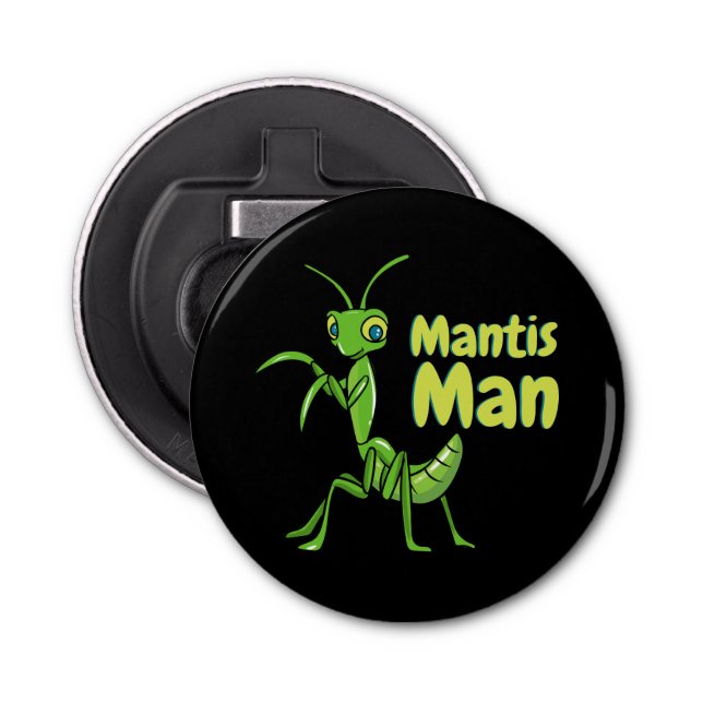 Praying Mantis Man Green Garden Insect Bottle Opener (Front)