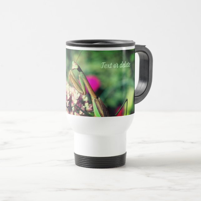 Praying Mantis Nature Personalized Travel Mug (Front Right)
